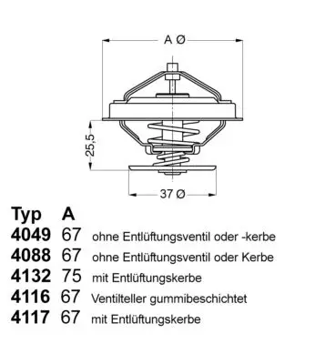 Handler.Part Thermostat, coolant WAHLER 411780D 1