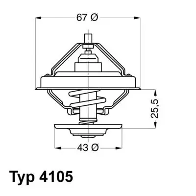 Handler.Part Thermostat, coolant WAHLER 410571D 1