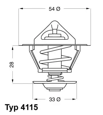 Handler.Part Thermostat, coolant WAHLER 411592D 1