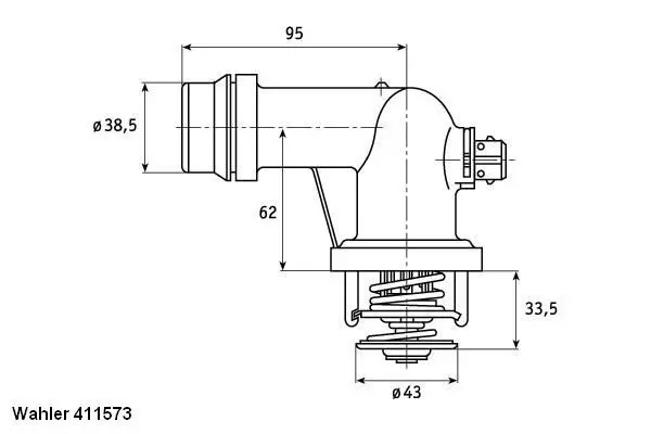 Handler.Part Thermostat, coolant WAHLER 411573105D 1