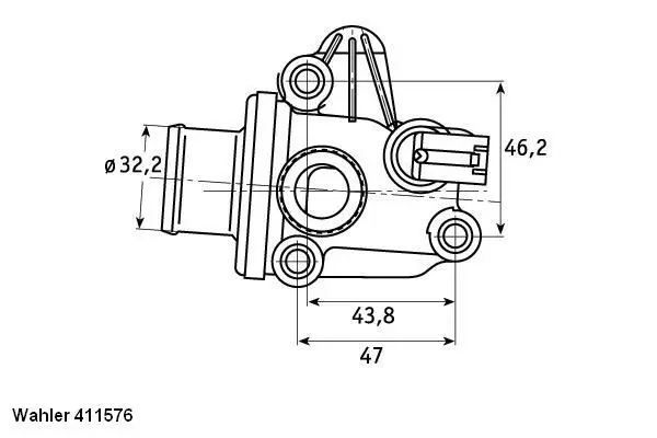 Handler.Part Thermostat, coolant WAHLER 41157687D 1