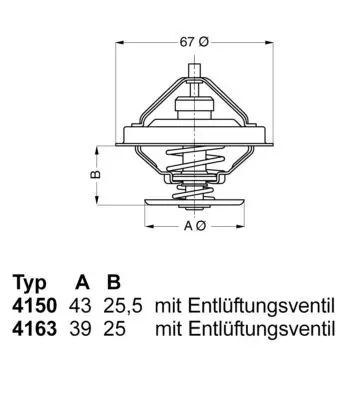 Handler.Part Thermostat, coolant WAHLER 416379D 1