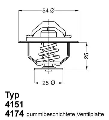 Handler.Part Thermostat, coolant WAHLER 415179D 1