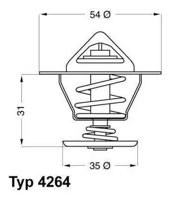 Handler.Part Thermostat, coolant WAHLER 426484D 1