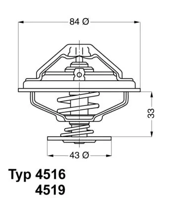 Handler.Part Thermostat, coolant WAHLER 451685D 1