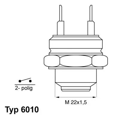 Handler.Part Temperature switch, radiator fan WAHLER 601095D 1