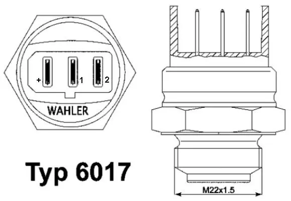 Handler.Part Temperature switch, radiator fan WAHLER 601795D 1