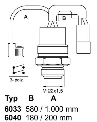 Handler.Part Temperature switch, radiator fan WAHLER 604088 1