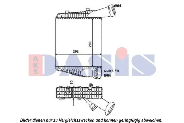 Handler.Part Intercooler, charger AKS DASIS 047022N 1