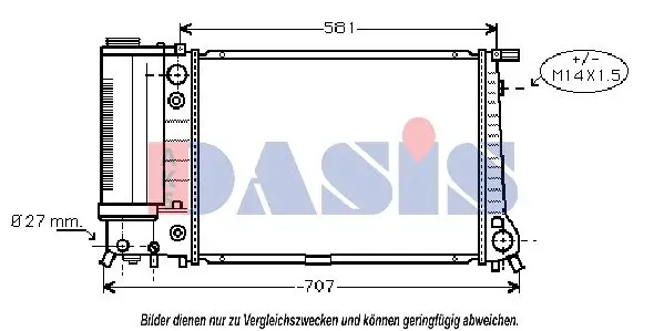 Handler.Part Radiator, engine cooling AKS DASIS 050018N 1