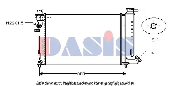 Handler.Part Radiator, engine cooling AKS DASIS 060013N 1