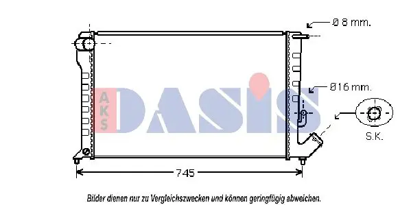 Handler.Part Radiator, engine cooling AKS DASIS 060031N 1