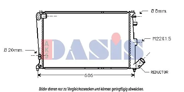 Handler.Part Radiator, engine cooling AKS DASIS 060240N 1