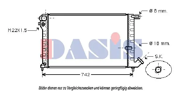 Handler.Part Radiator, engine cooling AKS DASIS 060950N 1