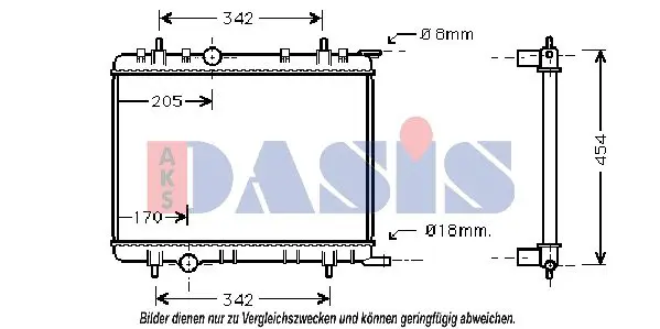 Handler.Part Radiator, engine cooling AKS DASIS 061130N 1