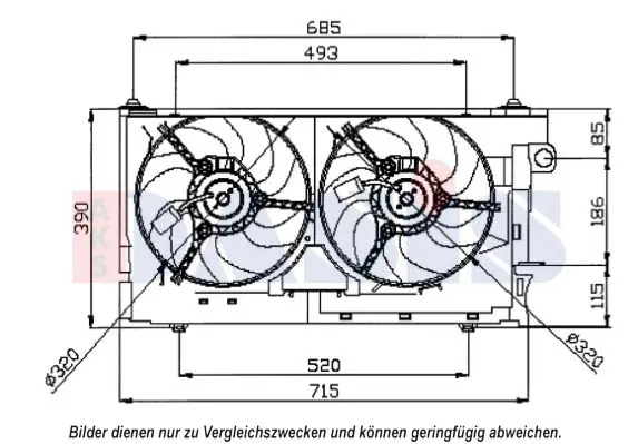 Handler.Part Fan, radiator AKS DASIS 068023N 1