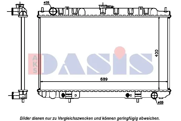 Handler.Part Radiator, engine cooling AKS DASIS 070104N 1