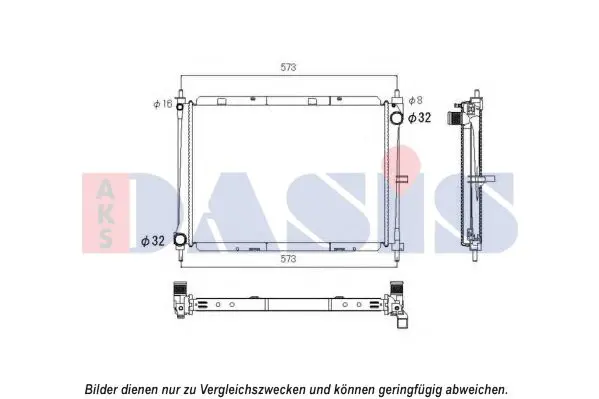 Handler.Part Radiator, engine cooling AKS DASIS 070168N 1