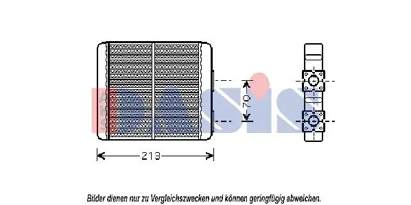 Handler.Part Heat exchanger, interior heating AKS DASIS 076001N 1