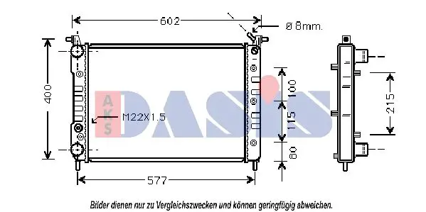 Handler.Part Radiator, engine cooling AKS DASIS 081570N 1