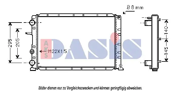 Handler.Part Radiator, engine cooling AKS DASIS 081600N 1