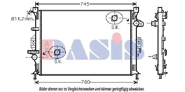 Handler.Part Radiator, engine cooling AKS DASIS 092046N 1