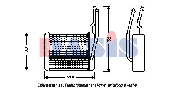 Handler.Part Heat exchanger, interior heating AKS DASIS 096003N 1