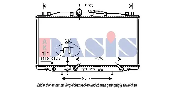 Handler.Part Radiator, engine cooling AKS DASIS 100037N 1