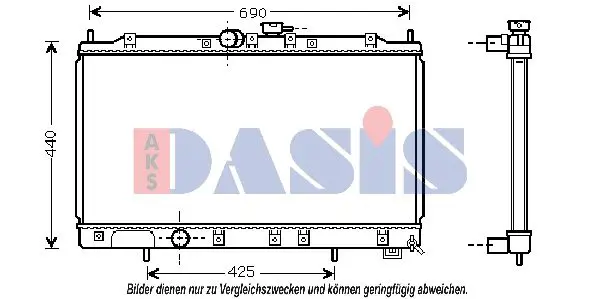 Handler.Part Radiator, engine cooling AKS DASIS 140047N 1