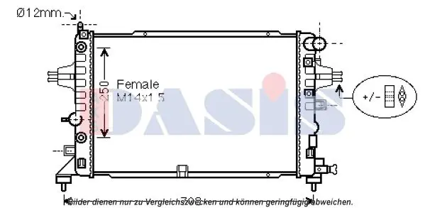 Handler.Part Radiator, engine cooling AKS DASIS 150119N 1