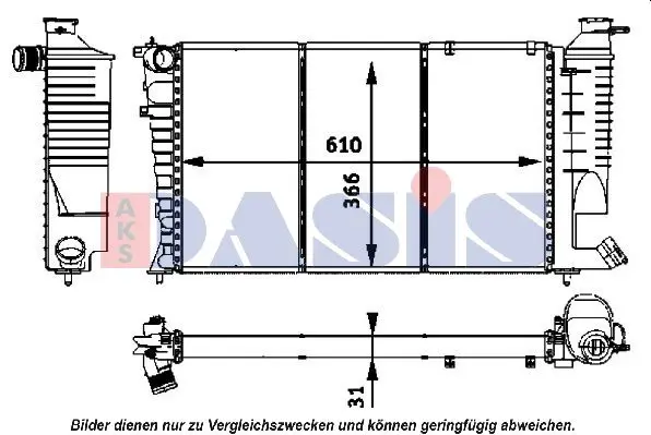 Handler.Part Radiator, engine cooling AKS DASIS 160038N 1