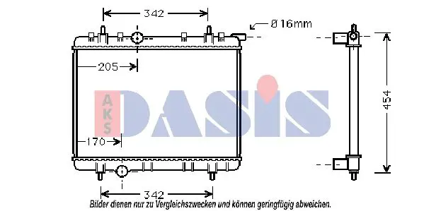 Handler.Part Radiator, engine cooling AKS DASIS 160104N 1