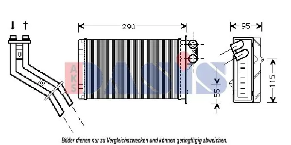 Handler.Part Heat exchanger, interior heating AKS DASIS 189240N 1