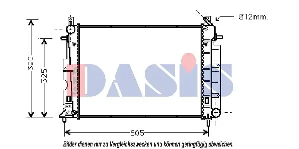 Handler.Part Radiator, engine cooling AKS DASIS 190190N 1