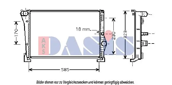 Handler.Part Radiator, engine cooling AKS DASIS 300002N 1