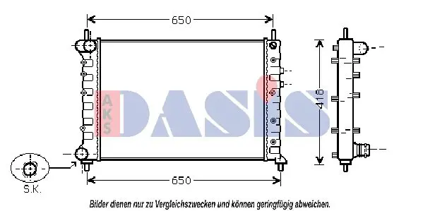 Handler.Part Radiator, engine cooling AKS DASIS 300007N 1