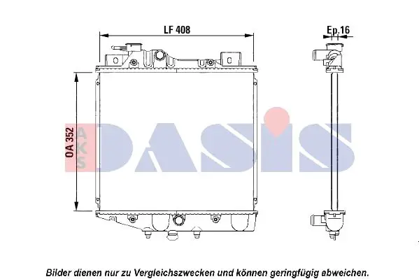 Handler.Part Radiator, engine cooling AKS DASIS 360009N 1