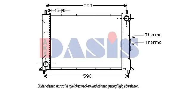 Handler.Part Radiator, engine cooling AKS DASIS 370390N 1