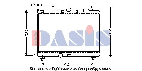 Handler.Part Radiator, engine cooling AKS DASIS 370410N 1