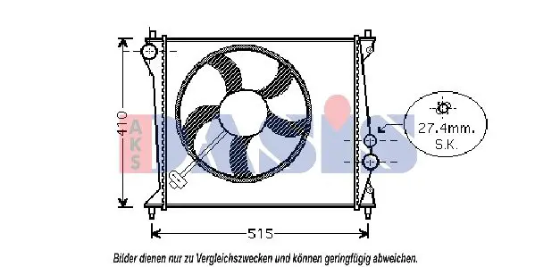 Handler.Part Radiator, engine cooling AKS DASIS 480006N 1