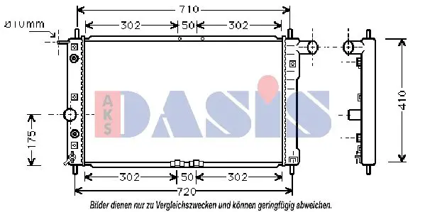 Handler.Part Radiator, engine cooling AKS DASIS 510011N 1