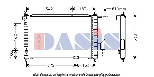 Handler.Part Radiator, engine cooling AKS DASIS 510014N 1