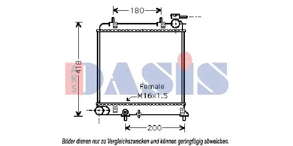 Handler.Part Radiator, engine cooling AKS DASIS 510042N 1