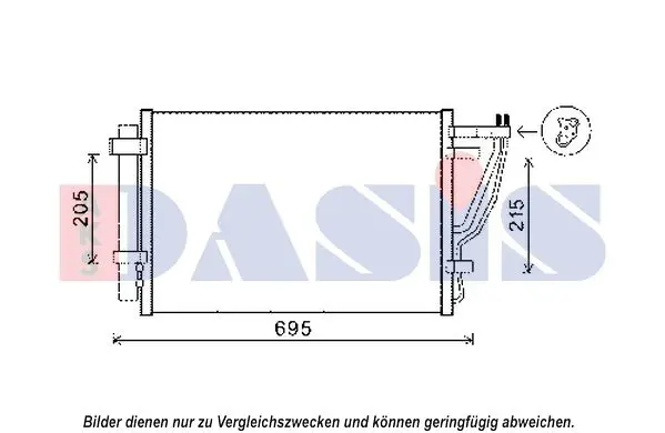 Handler.Part Condenser, air conditioning AKS DASIS 512079N 1