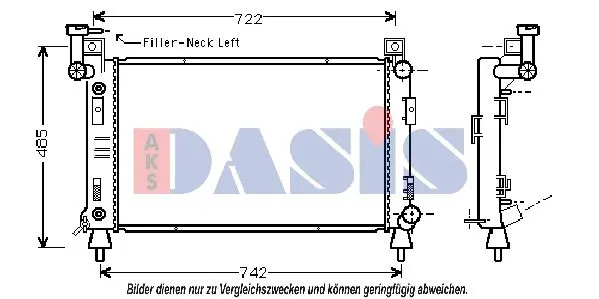 Handler.Part Radiator, engine cooling AKS DASIS 520650N 1