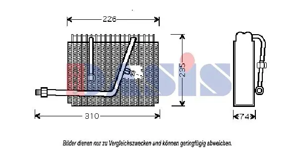 Handler.Part Evaporator, air conditioning AKS DASIS 821850N 1