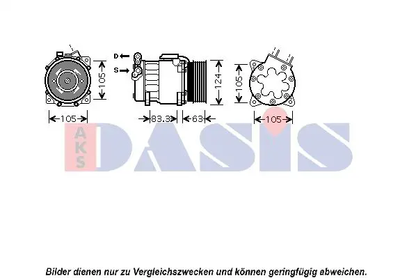 Handler.Part Compressor, air conditioning AKS DASIS 850103N 1