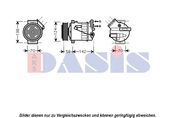 Handler.Part Compressor, air conditioning AKS DASIS 850393N 1