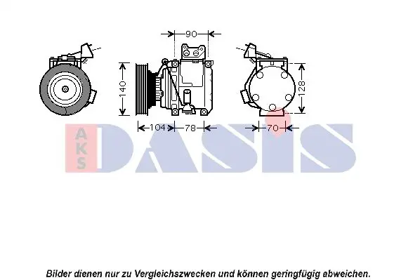 Handler.Part Compressor, air conditioning AKS DASIS 850402N 1