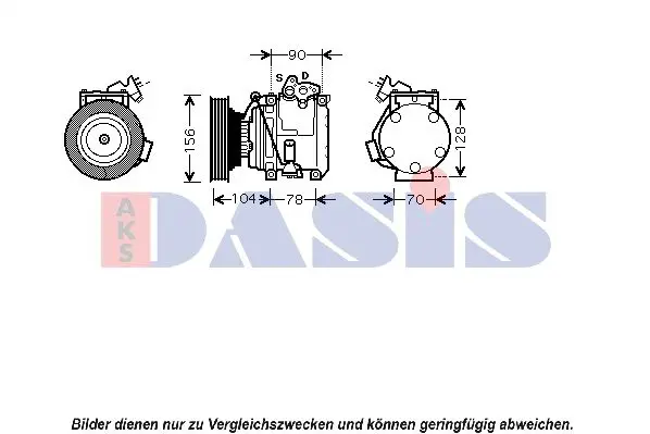 Handler.Part Compressor, air conditioning AKS DASIS 850447N 1